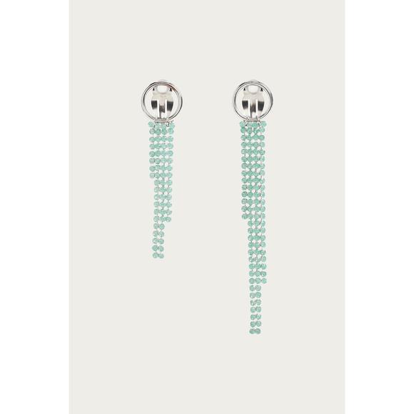 NEW JUSTINE CLENQUET clarence clip-on earrings in silver - Picture 1 of 2